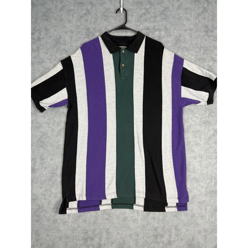 Vintage McIntosh & Seymour Oregon Rugby Polo Shirt XL Striped 90s Colorblock